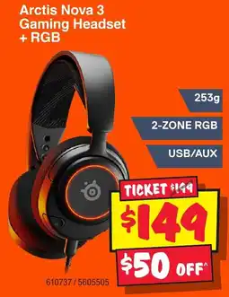 JB Hi-Fi Arctis Nova 3 Gaming Headset offer