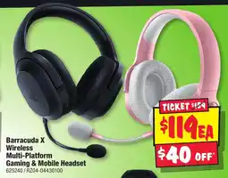 JB Hi-Fi Barracuda X Wireless Multi-Platform Gaming & Mobile Headset offer