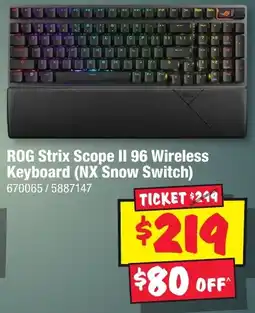 JB Hi-Fi ROG Strix Scope II 96 Wireless Keyboard NX Snow Switch offer