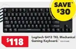 Harvey Norman Logitech G413 TKL Mechanical Gaming Keyboard offer