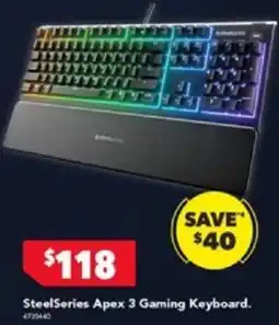 Harvey Norman SteelSeries Apex 3 Gaming Keyboard. offer