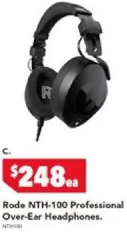 Harvey Norman Rode NTH-100 Professional Over-Ear Headphones. offer