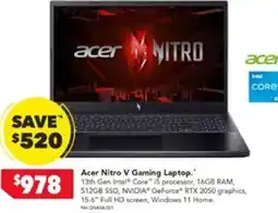 Harvey Norman Acer Nitro V Gaming Laptop. offer