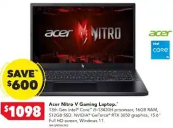 Harvey Norman Acer Nitro V Gaming Laptop. offer