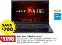 Harvey Norman Acer Nitro V Gaming Laptop. offer