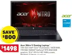 Harvey Norman Acer Nitro V Gaming Laptop. offer