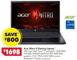 Harvey Norman Acer Nitro V Gaming Laptop. offer