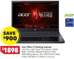 Harvey Norman Acer Nitro V Gaming Laptop. offer