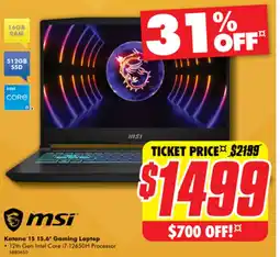msi Katana 15 15.6" Gaming Laptop