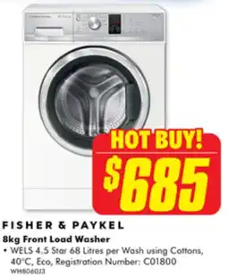 The Good Guys FISHER & PAYKEL 8kg Front Load Washer offer