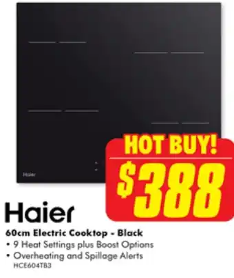 The Good Guys Haier 60cm Electric Cooktop - Black offer