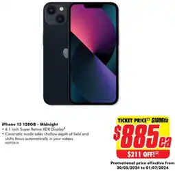 The Good Guys iPhone 13 128GB - Midnight offer