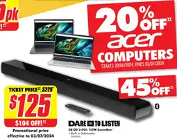 The Good Guys SB120 2.0Ch 110W Soundbar offer