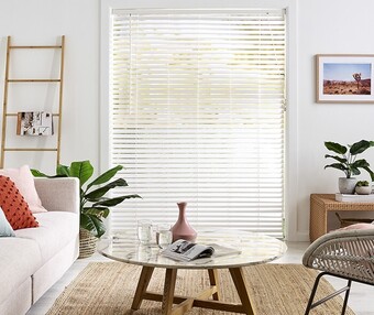 50% off 50mm Fresh White Ready to Hang Timber Venetian Blinds