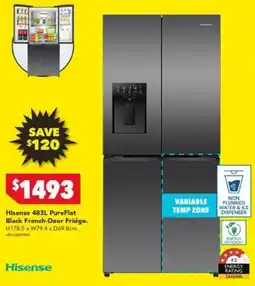 Harvey Norman Hisense 483L PureFlat Black French-Door Fridge. offer