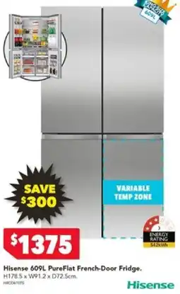 Harvey Norman Hisense 609L PureFlat French-Door Fridge. offer
