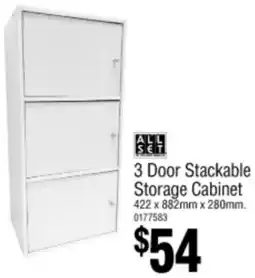 Bunnings 3 Door Stackable Storage Cabinet offer