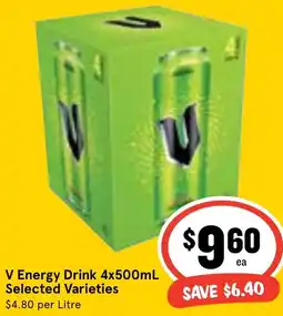 Ritchies V Energy Drink 4x500mL offer