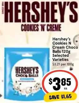 Ritchies Hershey's Cookies N Cream Choco Balls 120g offer