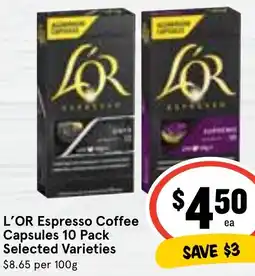 Ritchies L'OR Espresso Coffee Capsules 10 Pack offer