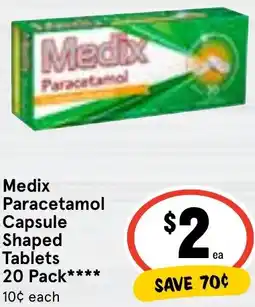 Ritchies Medix Paracetamol Capsule Shaped Tablets 20 Pack offer