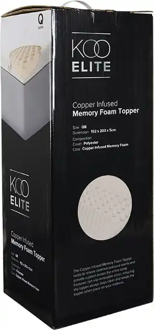 Spotlight NEW Koo Elite Copper Infused Memory Foam Mattress Topper offer