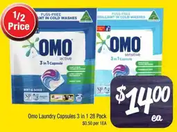 Farmer Jack's Omo Laundry Capsules 3 in 1 28 Pack offer