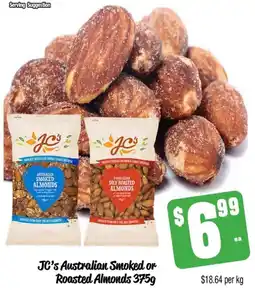 Farmer Jack's JC's Australian Smoked or Roasted Almonds 375g offer
