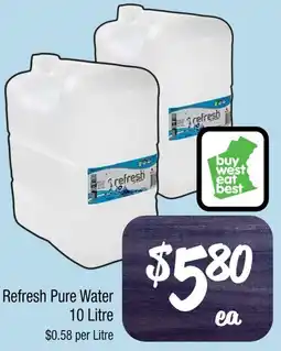 Refresh Pure Water 10 Litre