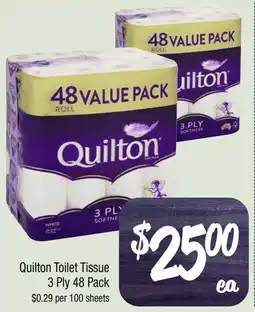 Farmer Jack's Quilton Toilet Tissue 3 Ply 48 Pack offer