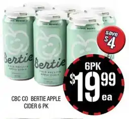 Farmer Jack's CBC CO BERTIE APPLE CIDER 6 PK offer