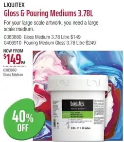Eckersley's Art & Craft Gloss & Pouring Mediums 3.78L offer
