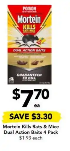 Mortein Kills Rats & Mice Dual Action Baits 4 Pack