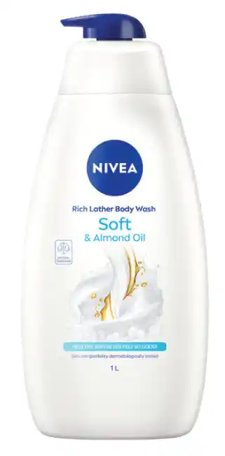 Cincotta Chemist Nivea rich lather body wash soft & almond oil 1l offer