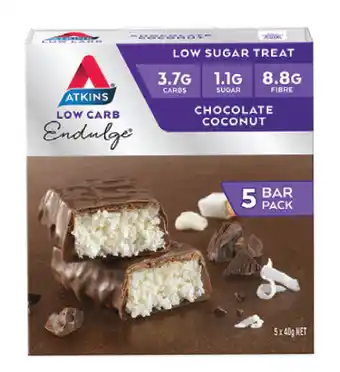 Cincotta Chemist Atkins endulge chocolate coconut 5 pack offer
