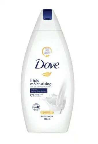 Cincotta Chemist Dove bodywash triple moisturising 500ml offer