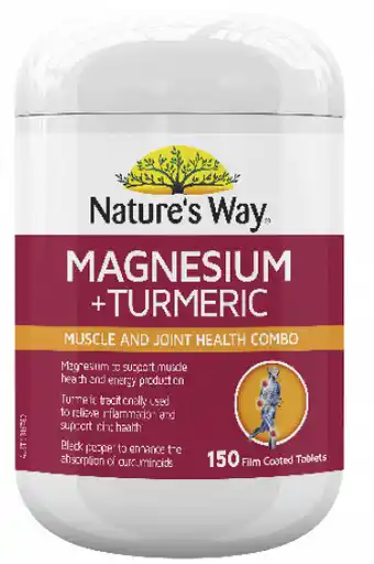 Cincotta Chemist Nature's way magnesium turmeric 150 tablets offer