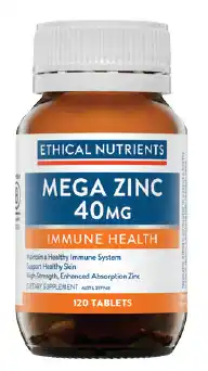 Ethical nutrients mega zinc 40mg 120 tablets
