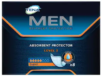 Tena men absorbent protector shields super 8 pack