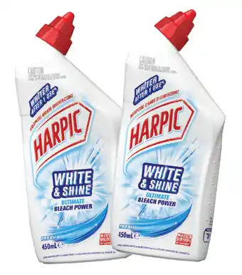 Harpic white & shine bleach toilet cleaner power fresh 450ml