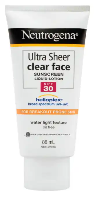 Cincotta Chemist Neutrogena ultra sheer clear face spf30+ 88ml offer