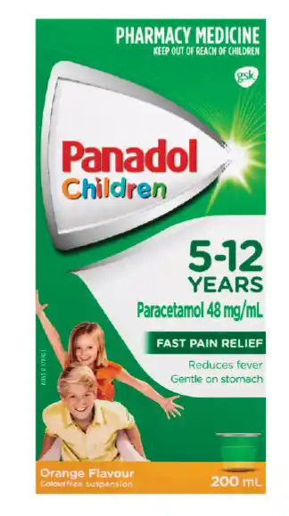 Cincotta Chemist Panadol children 5-12 years orange suspension 200ml offer