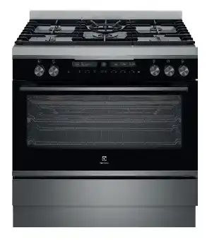 Bing Lee Electrolux 90cm dual fuel pyrolytic freestanding cooker offer