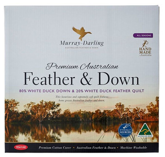 Harris Scarfe Tontine murray darling australian 80% white duck down & 20% feather quilt qb offer