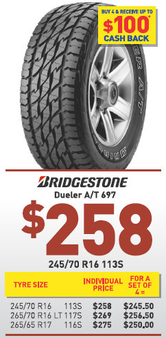 Bob Jane T-Marts Tyre - bridgestone dueler a/t 697 offer