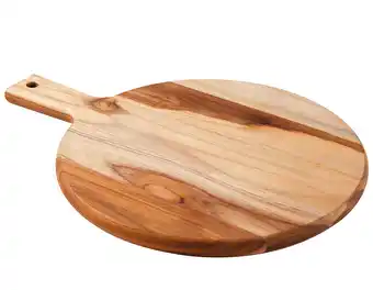 Harris Scarfe Tramontina chopping boards 40cm round teakwood paddle offer