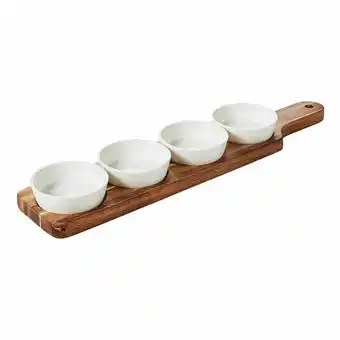 Harris Scarfe Soren acacia servingware 4pc paddle board offer