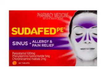 Superpharmacy Sudafed pe sinus + allergy & pain relief 48 tablets offer
