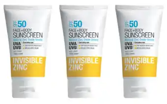 Invisible zinc sunscreen face & body spf50+ 150g