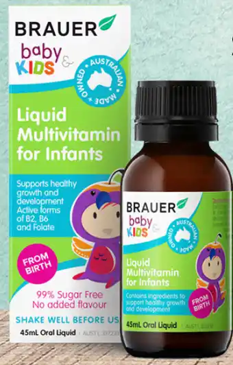 Brauer baby & kids liquid multivitamin for infants 45ml